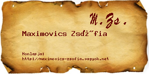 Maximovics Zsófia névjegykártya